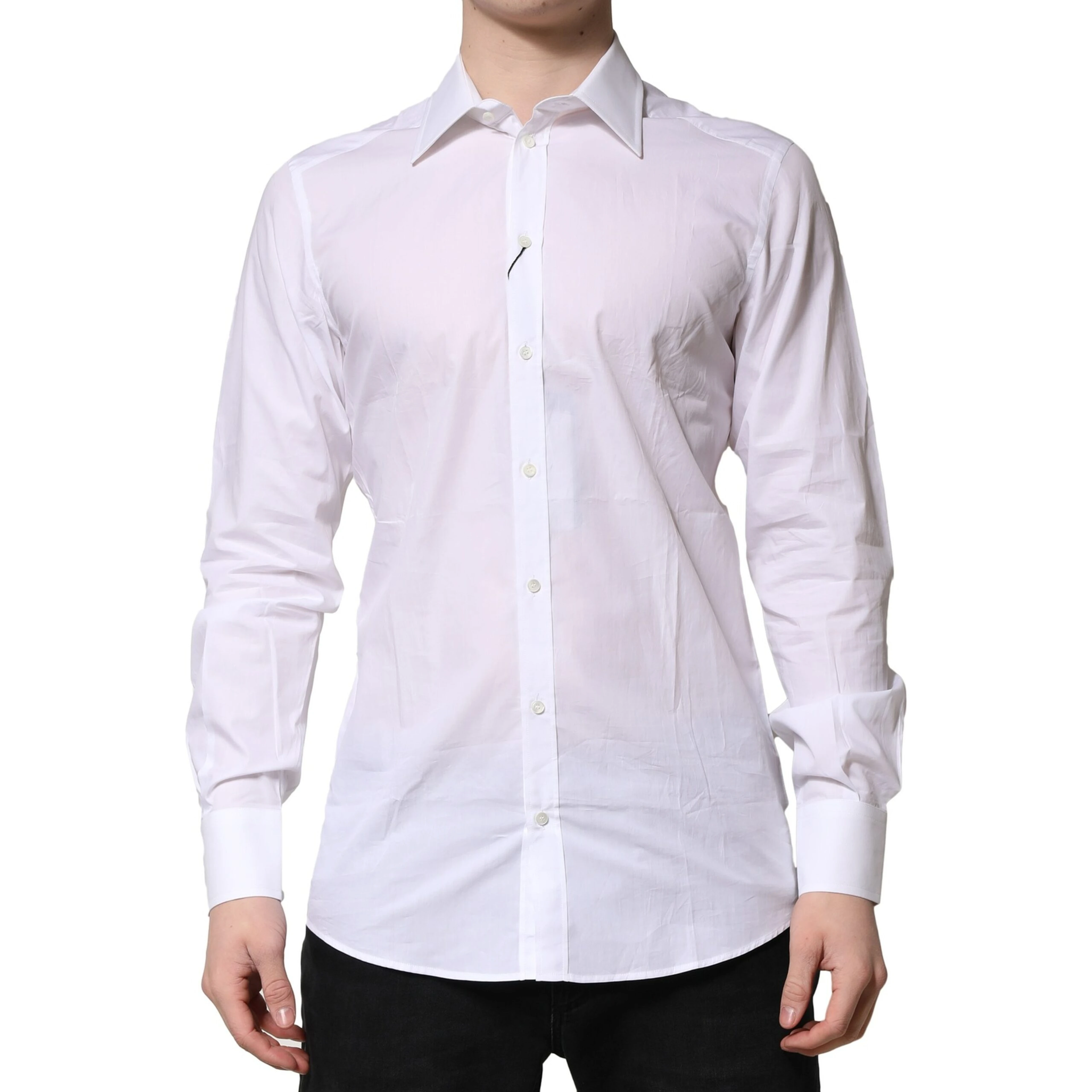 White Cotton Long Sleeves GOLD Formal Shirt
