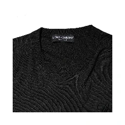 Black Cotton DG Logo Men Sweatshirt Sweater