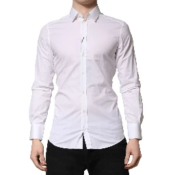 White GOLD Long Sleeves Dress Formal Shirt