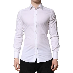 White GOLD Long Sleeves Men Dress Formal Shirt