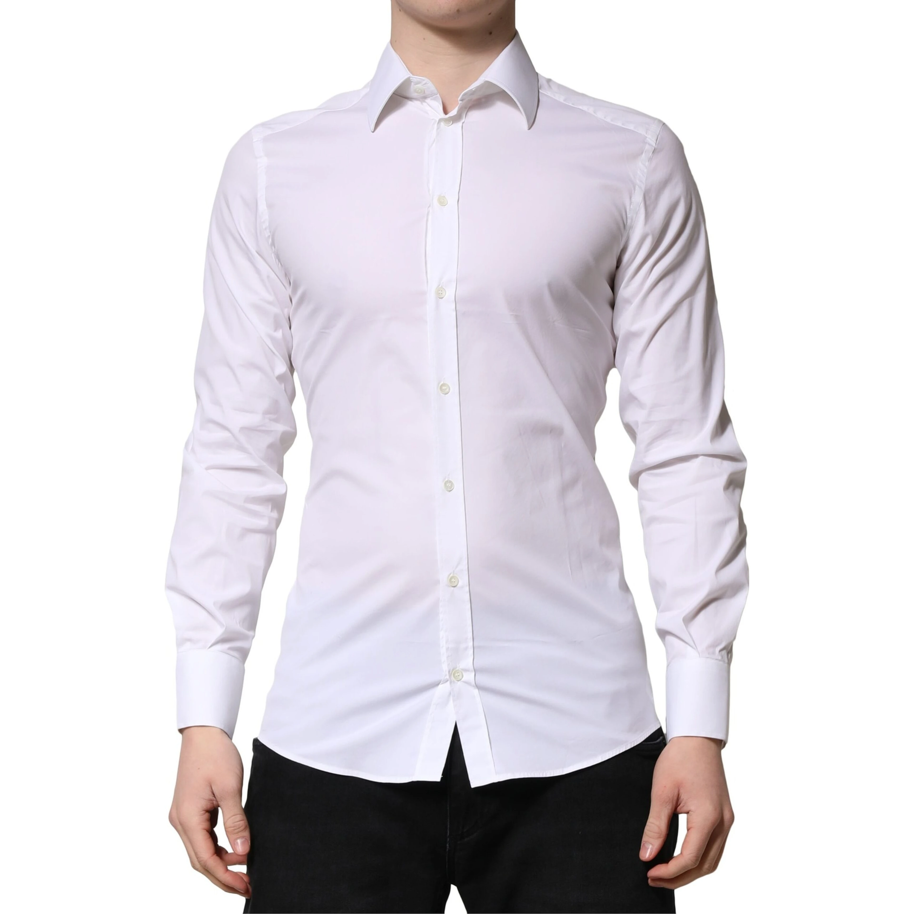 White GOLD Long Sleeves Men Dress Formal Shirt
