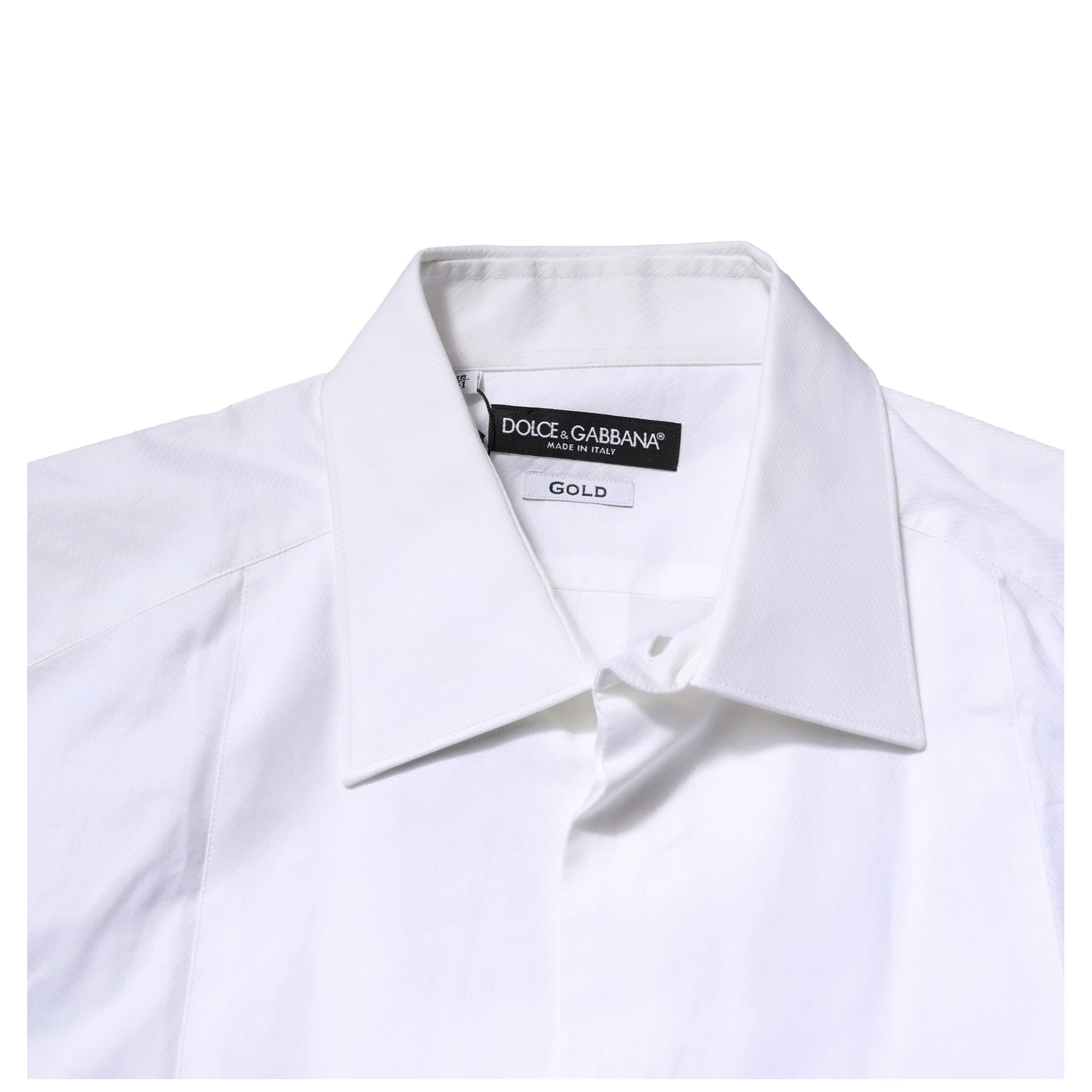 White Bib Cotton Poplin GOLD Men Formal Shirt