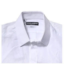 White Cotton Short Sleeves GOLD Casual Shirt