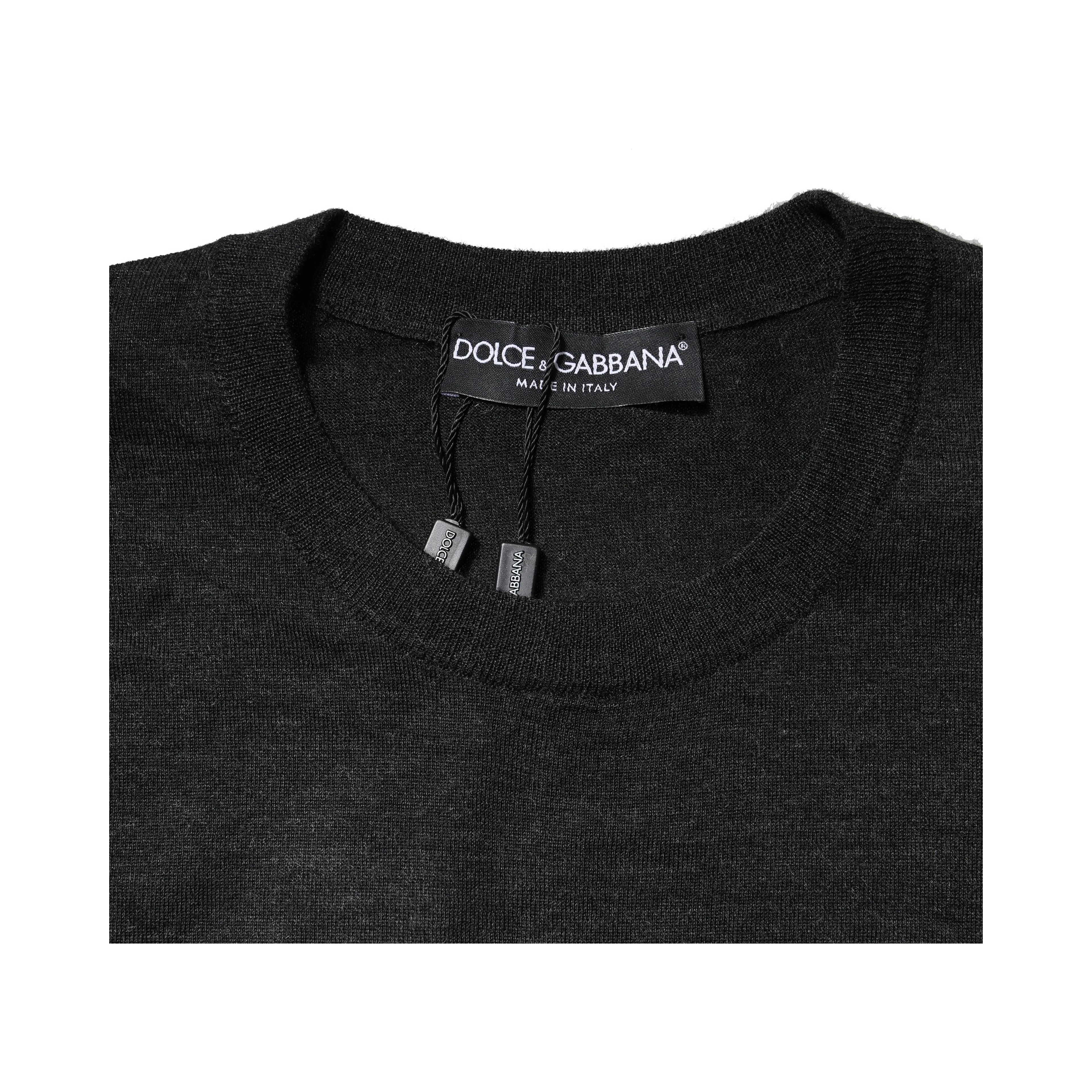 Gray Cashmere Crew Neck Sweatshirt Sweater
