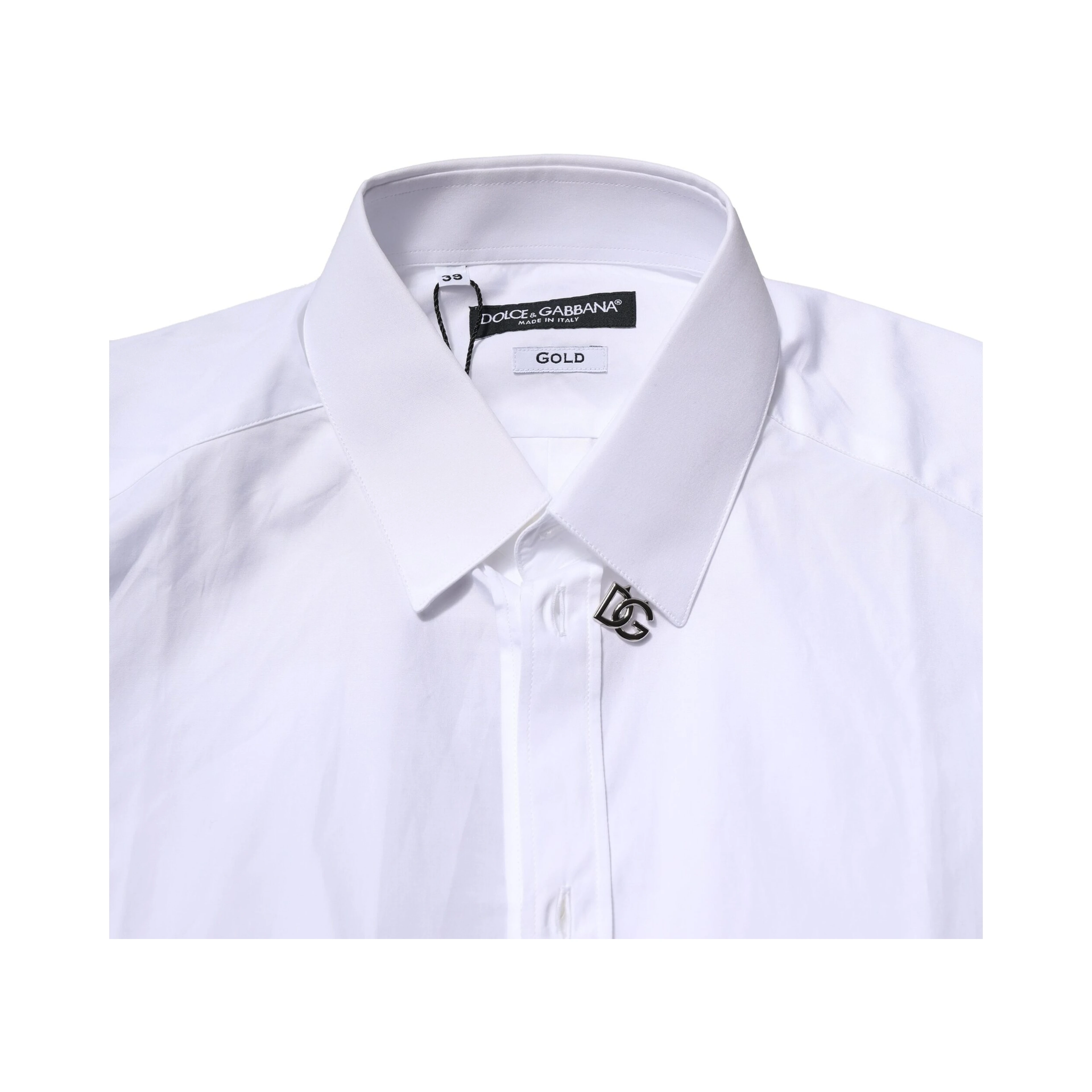 White Cotton GOLD Long Sleeves Formal Shirt