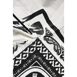 White Bandana Cotton Men Crew Neck T-shirt