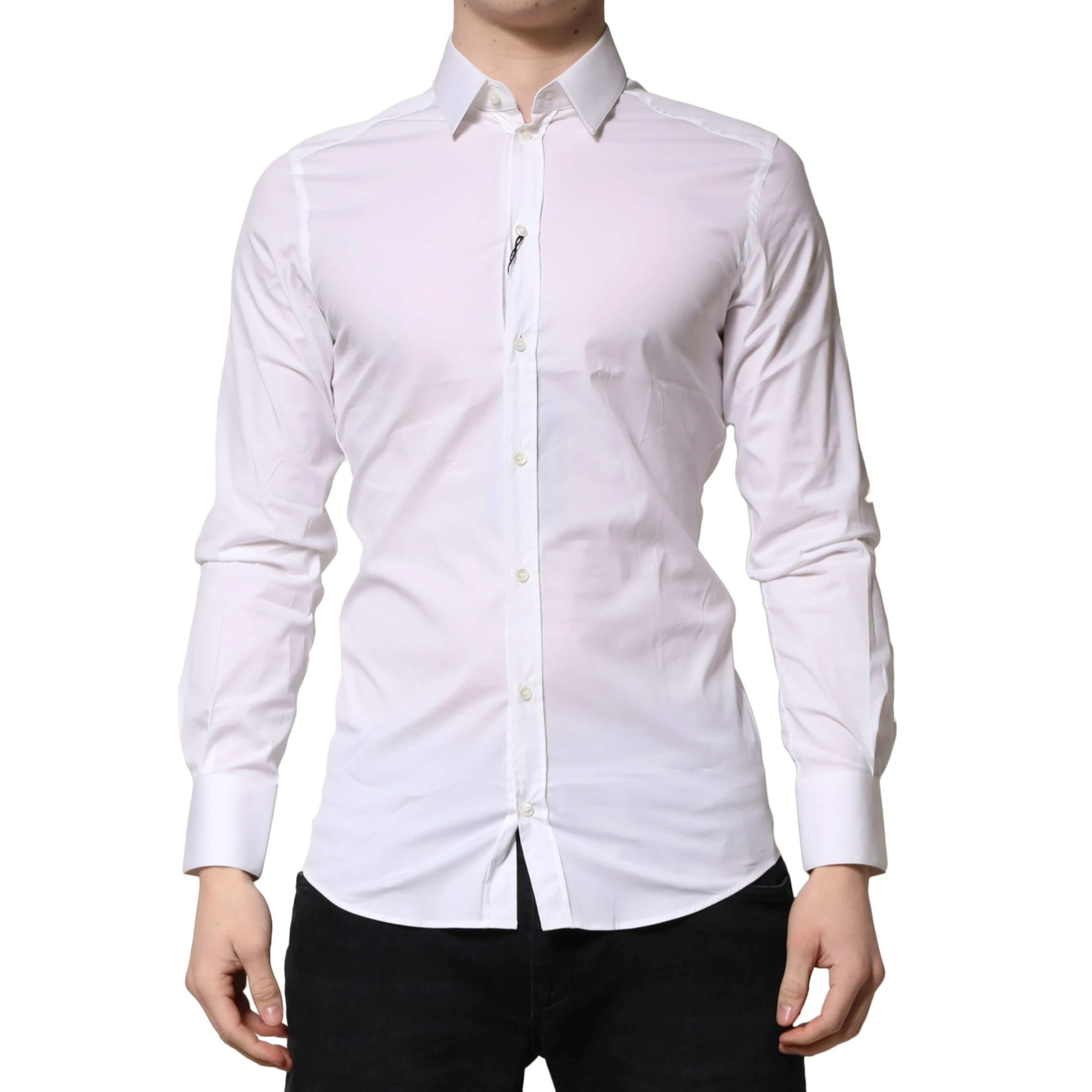 White GOLD Cotton Men Dress Formal Shirt
