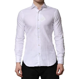 White Long Sleeves Collared Dress Formal Shirt