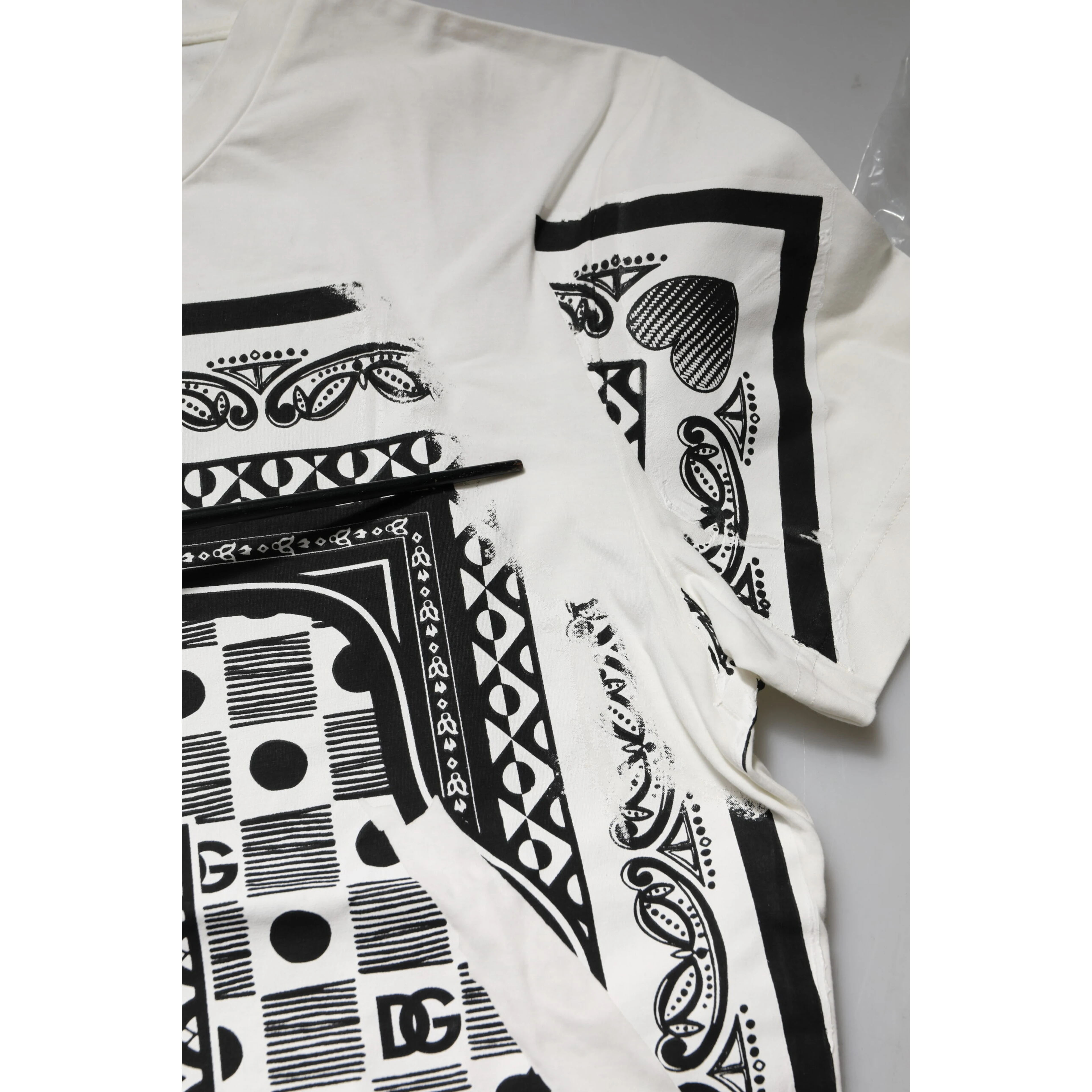White Bandana Crew Neck Short Sleeves T-shirt
