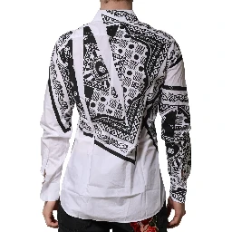 White MARTINI Bandana Print Formal Shirt