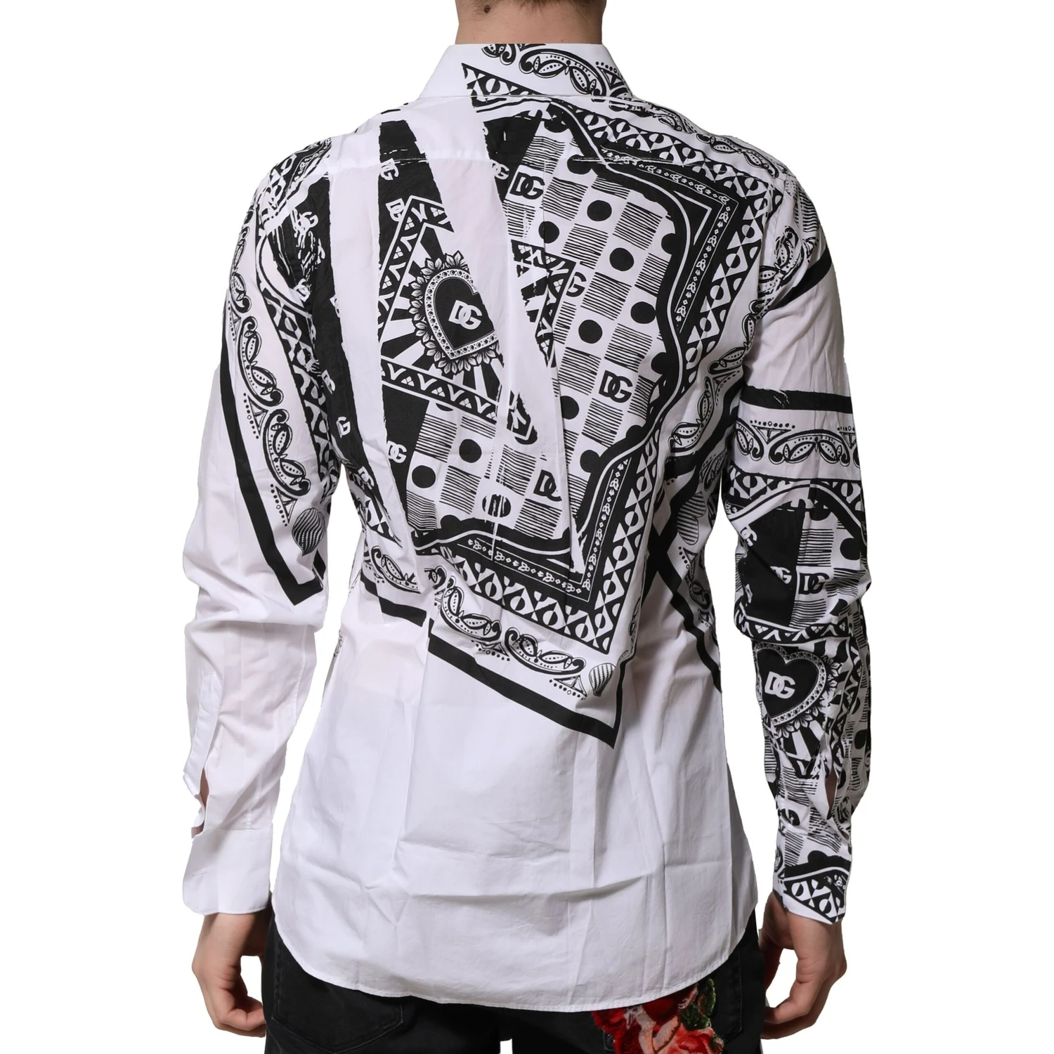 White MARTINI Bandana Print Formal Shirt