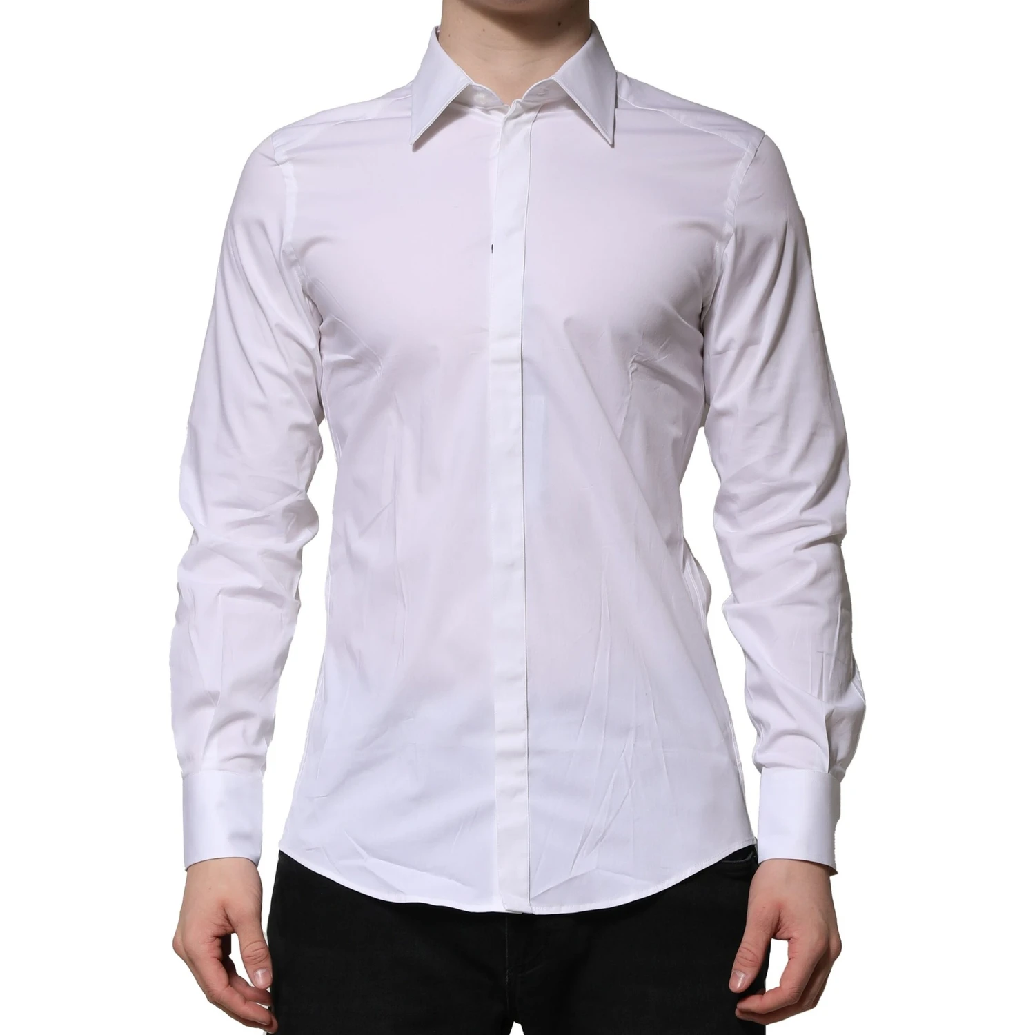 White MARTINI Long Sleeves Dress Formal Shirt