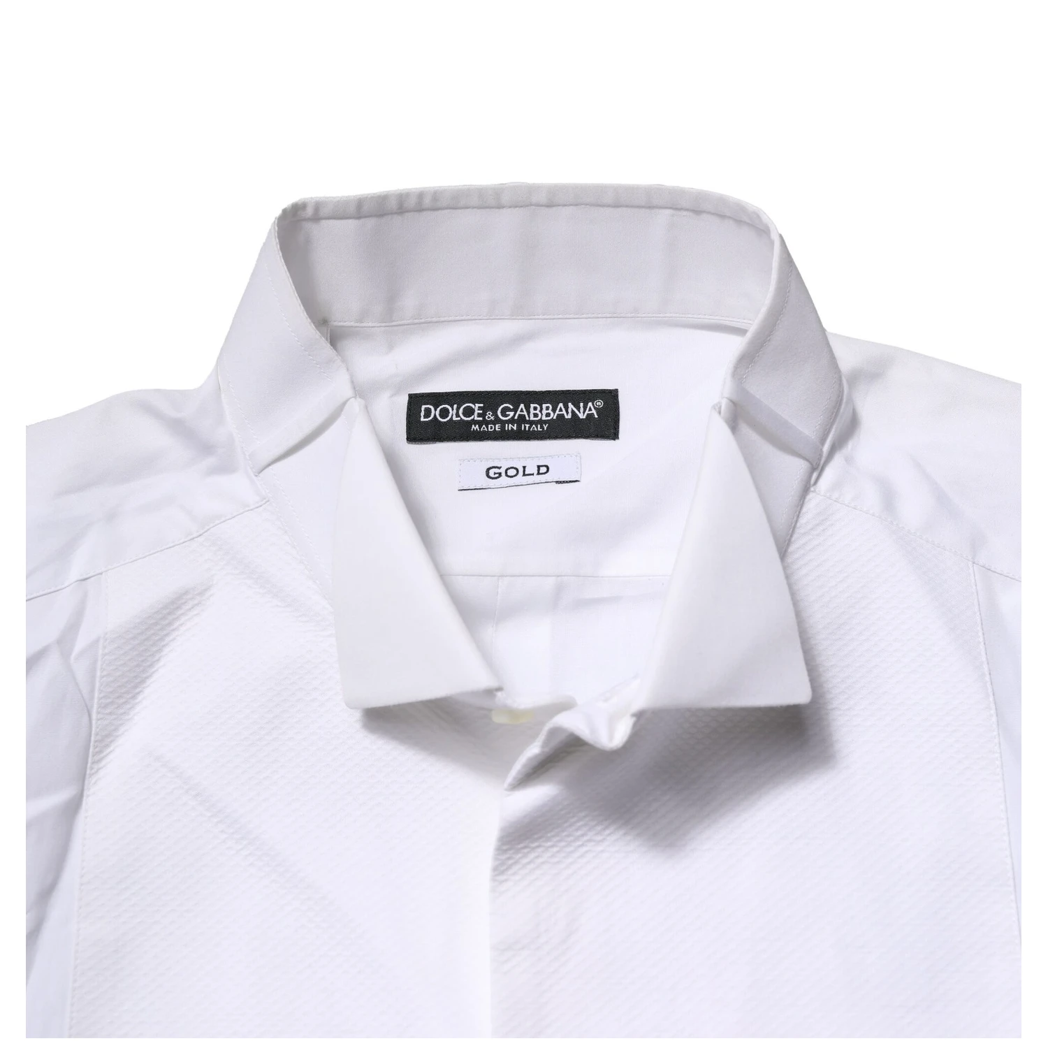 White GOLD Bib Poplin Dress Men Formal Shirt