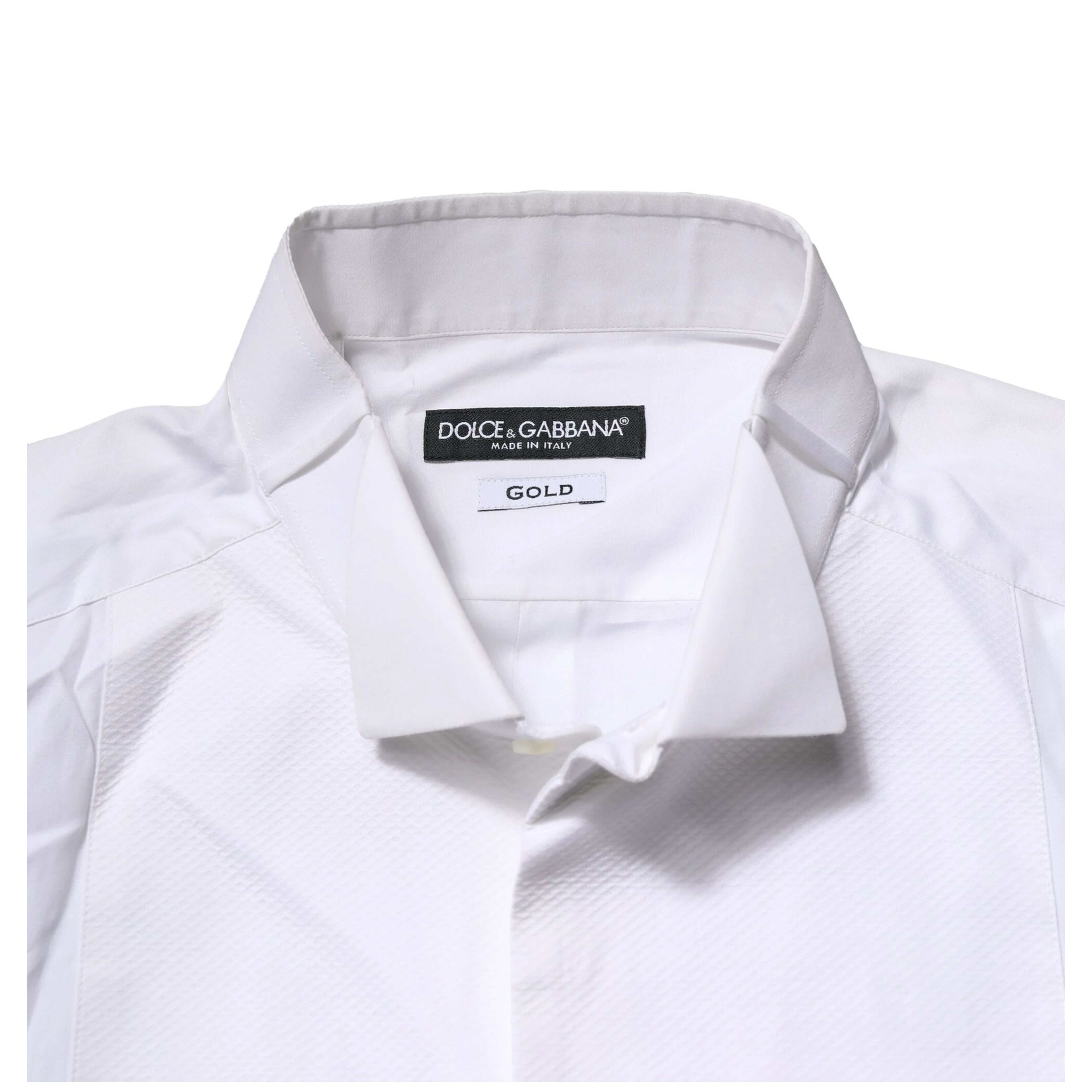 White GOLD Bib Poplin Dress Men Formal Shirt