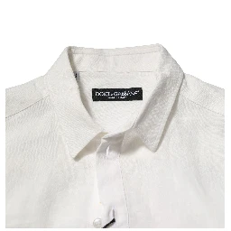 White DG Crown Embellish Dress Formal Shirt