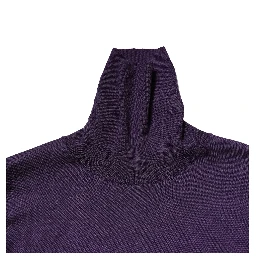 Purple Cashmere Turtleneck Pullover Sweater
