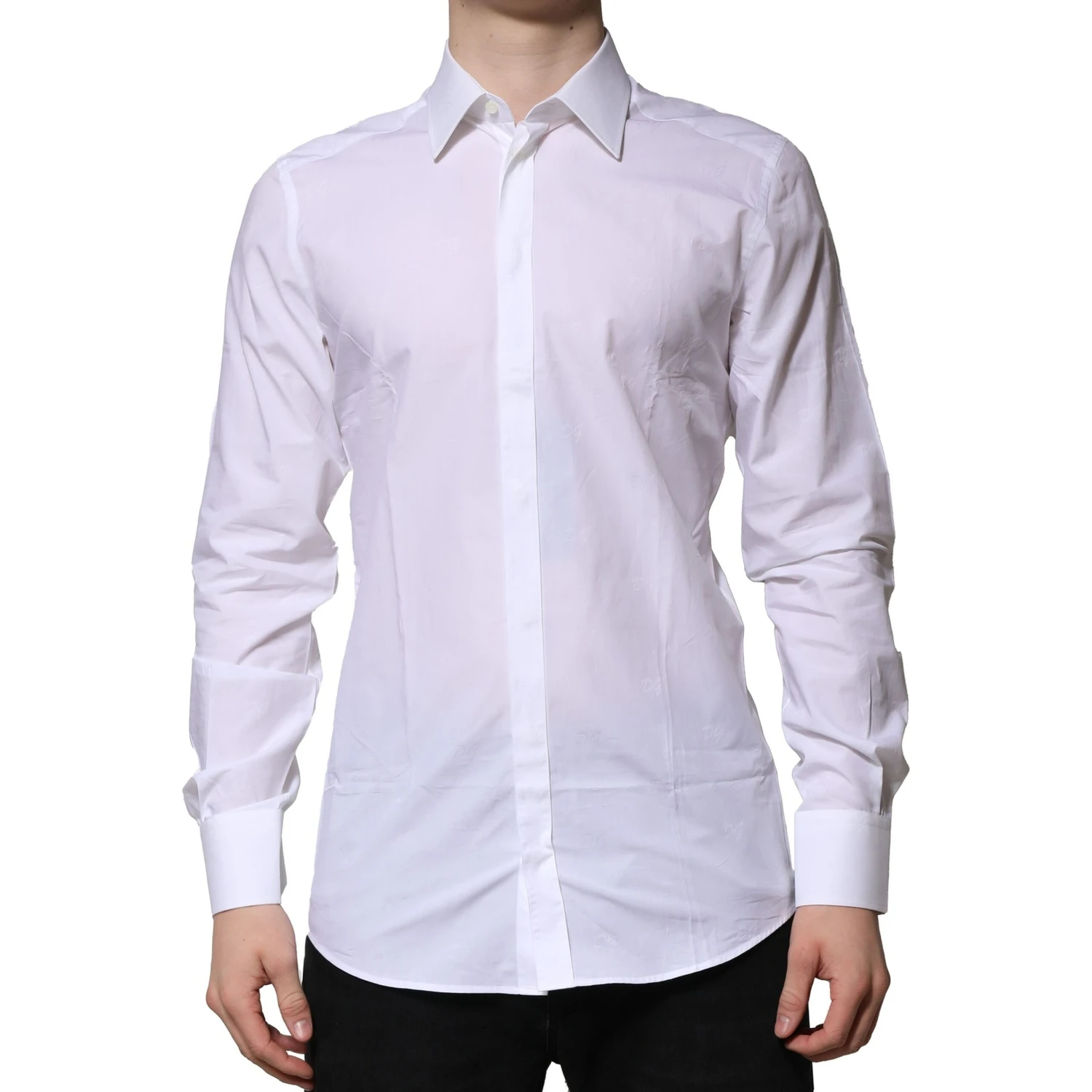 White GOLD Long Sleeves Dress Formal Shirt