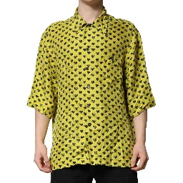 Yellow Heart Short Sleeves Men Casual Shirt