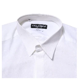 White Cotton GOLD Long Sleeves Formal Shirt