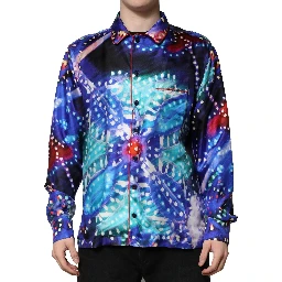 Multicolor Printed Silk Lounge Casual Shirt