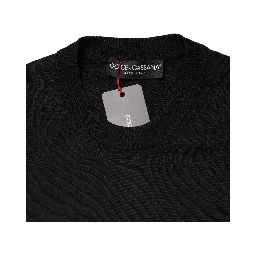 Black Long Sleeve Crew Neck Pullover Sweater