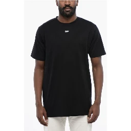 Black Cotton ARROW Crew-neck T-shirt