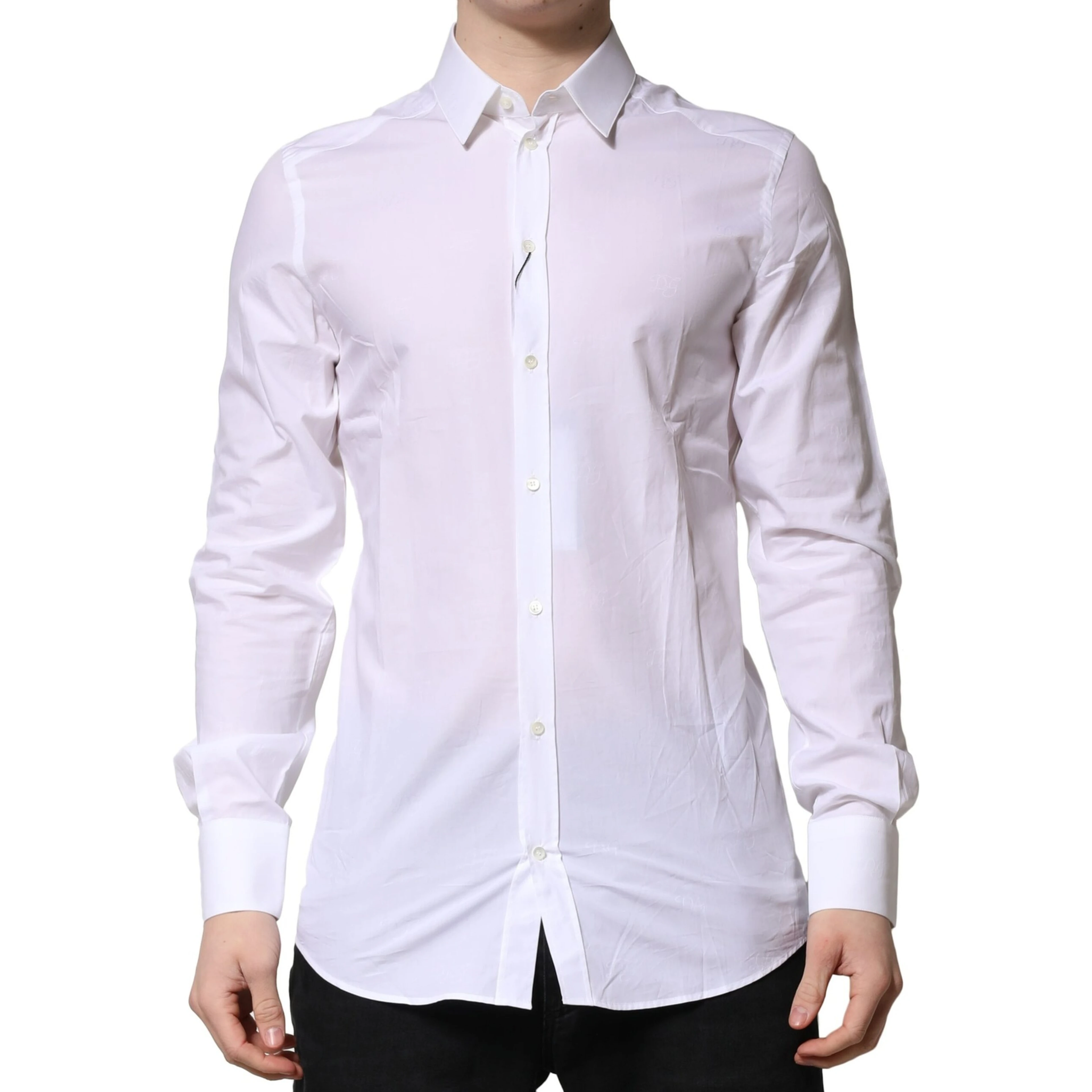White GOLD Long Sleeves Dress Formal Shirt