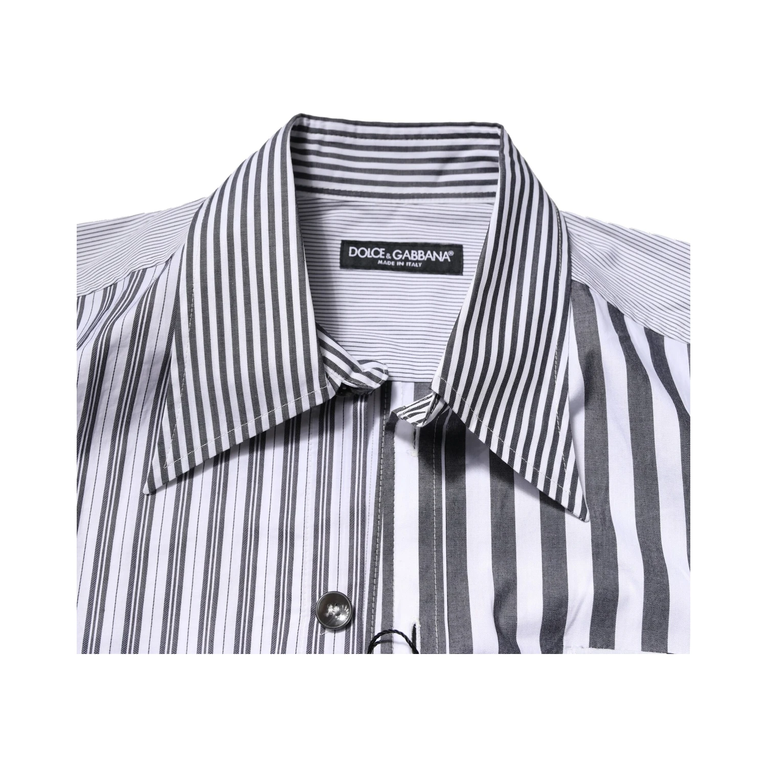 White Gray Striped Cotton Men Casual Shirt