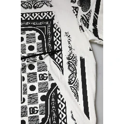 White Bandana Cotton Men Crew Neck T-shirt