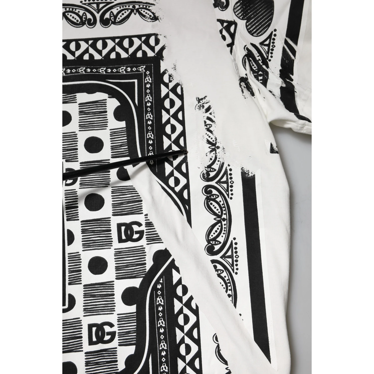 White Bandana Cotton Men Crew Neck T-shirt