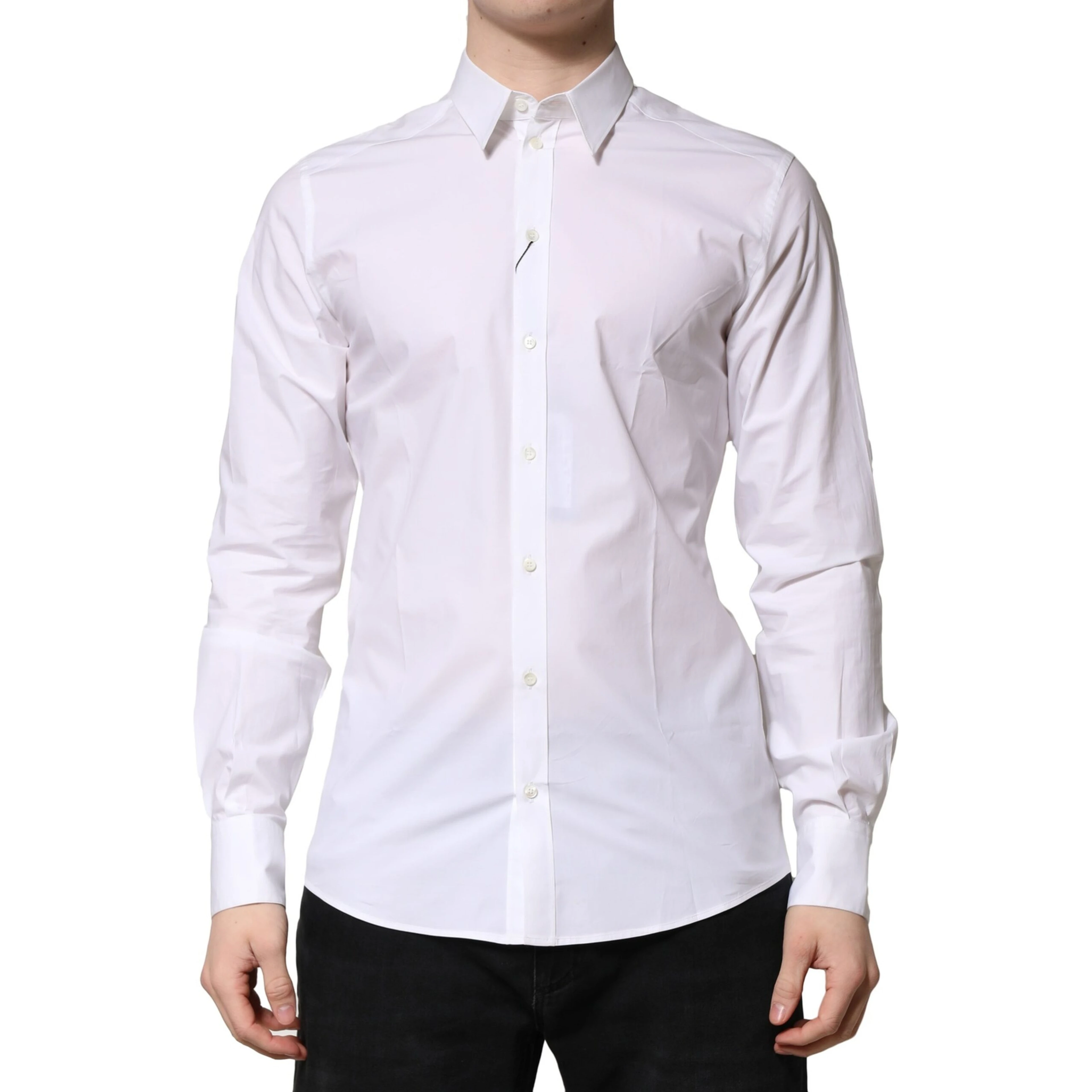 White Cotton Long Sleeves Dress Formal Shirt