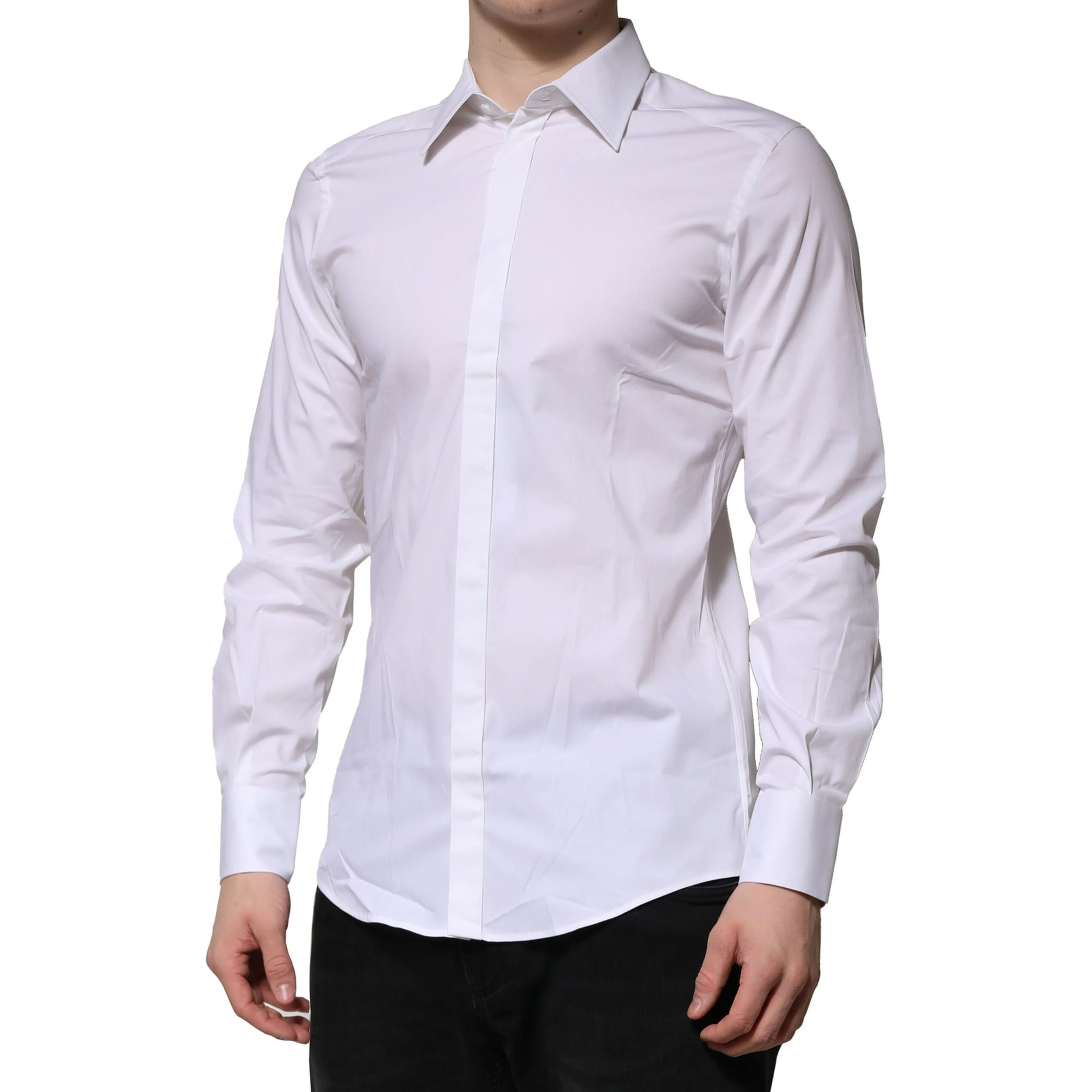 White MARTINI Long Sleeves Dress Formal Shirt