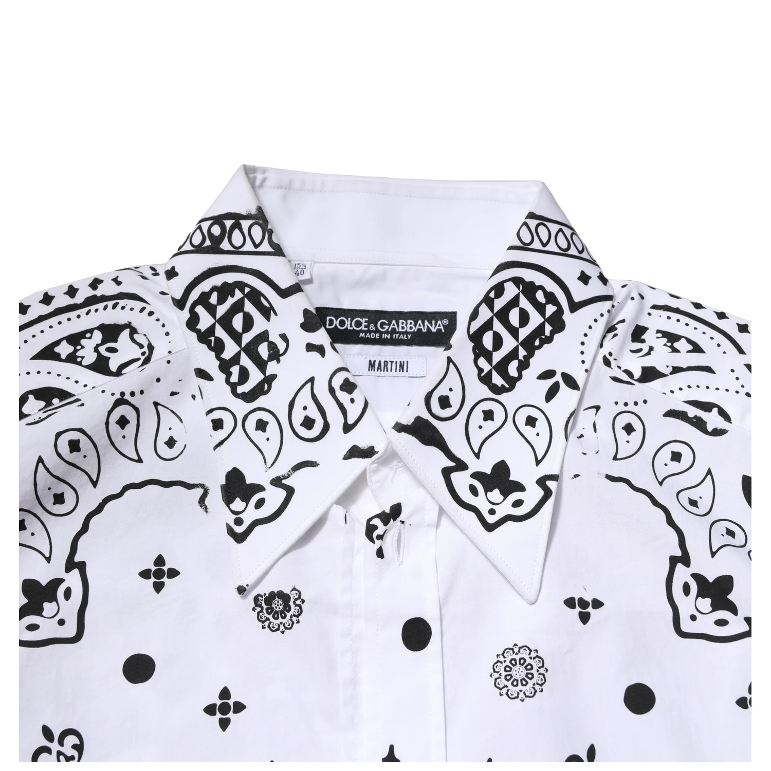 White MARTINI Bandana Print Formal Shirt