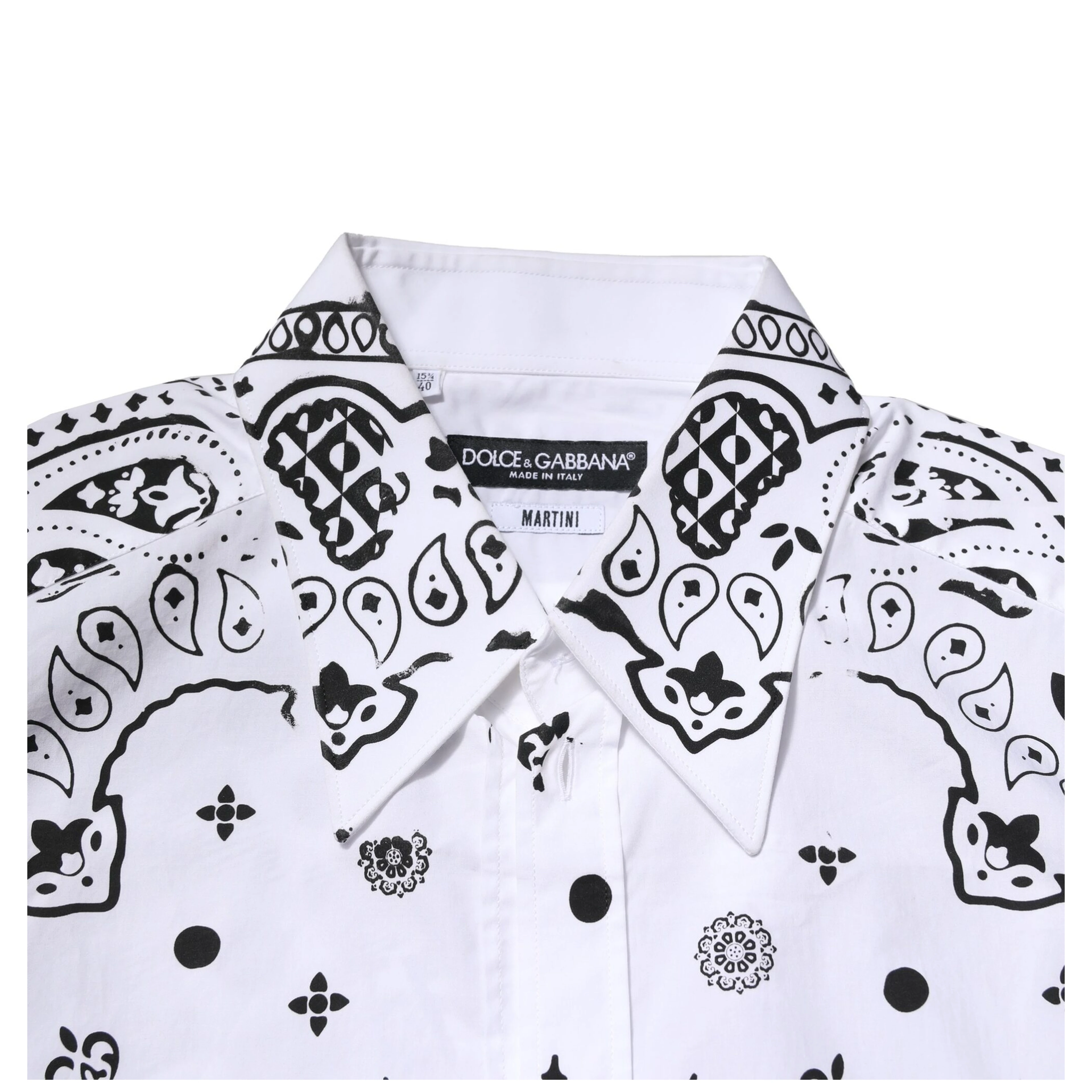 White MARTINI Bandana Print Formal Shirt