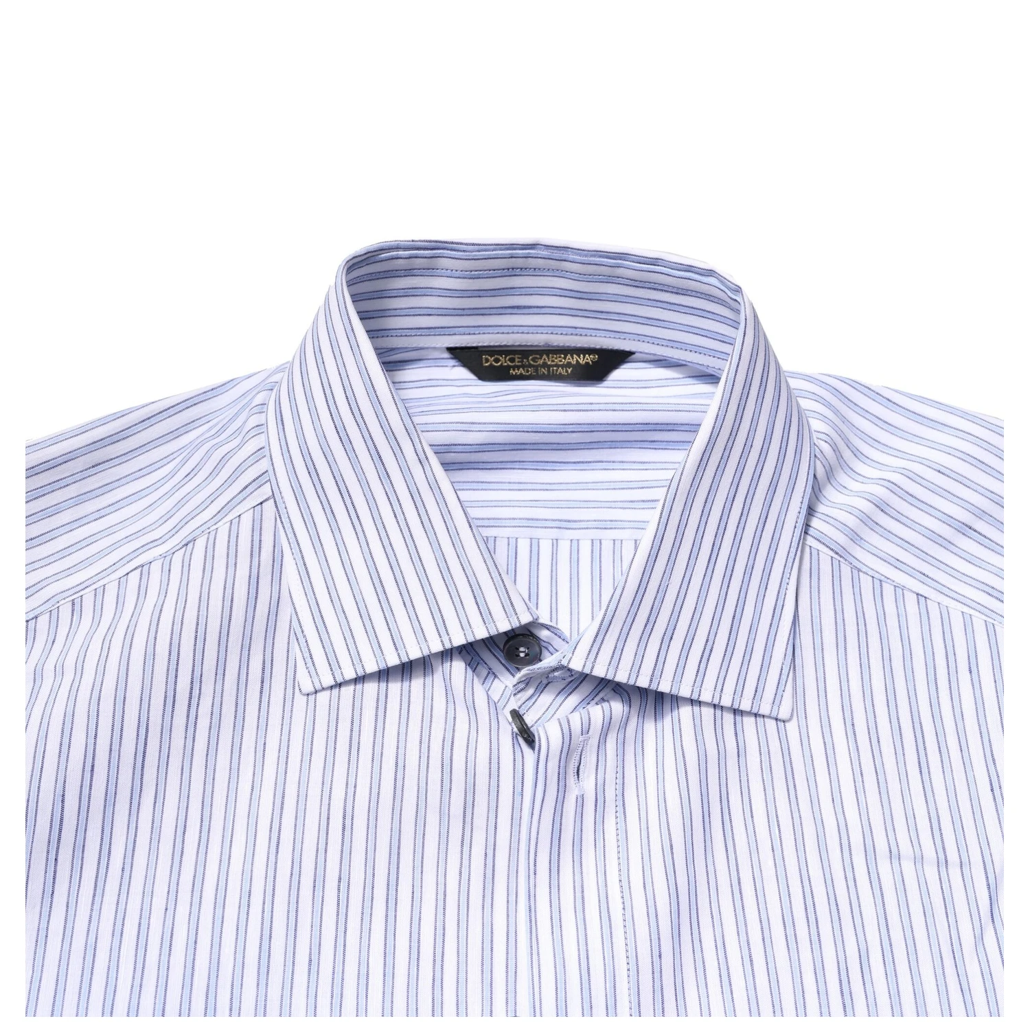 White Blue Striped Cotton Dress Formal Shirt