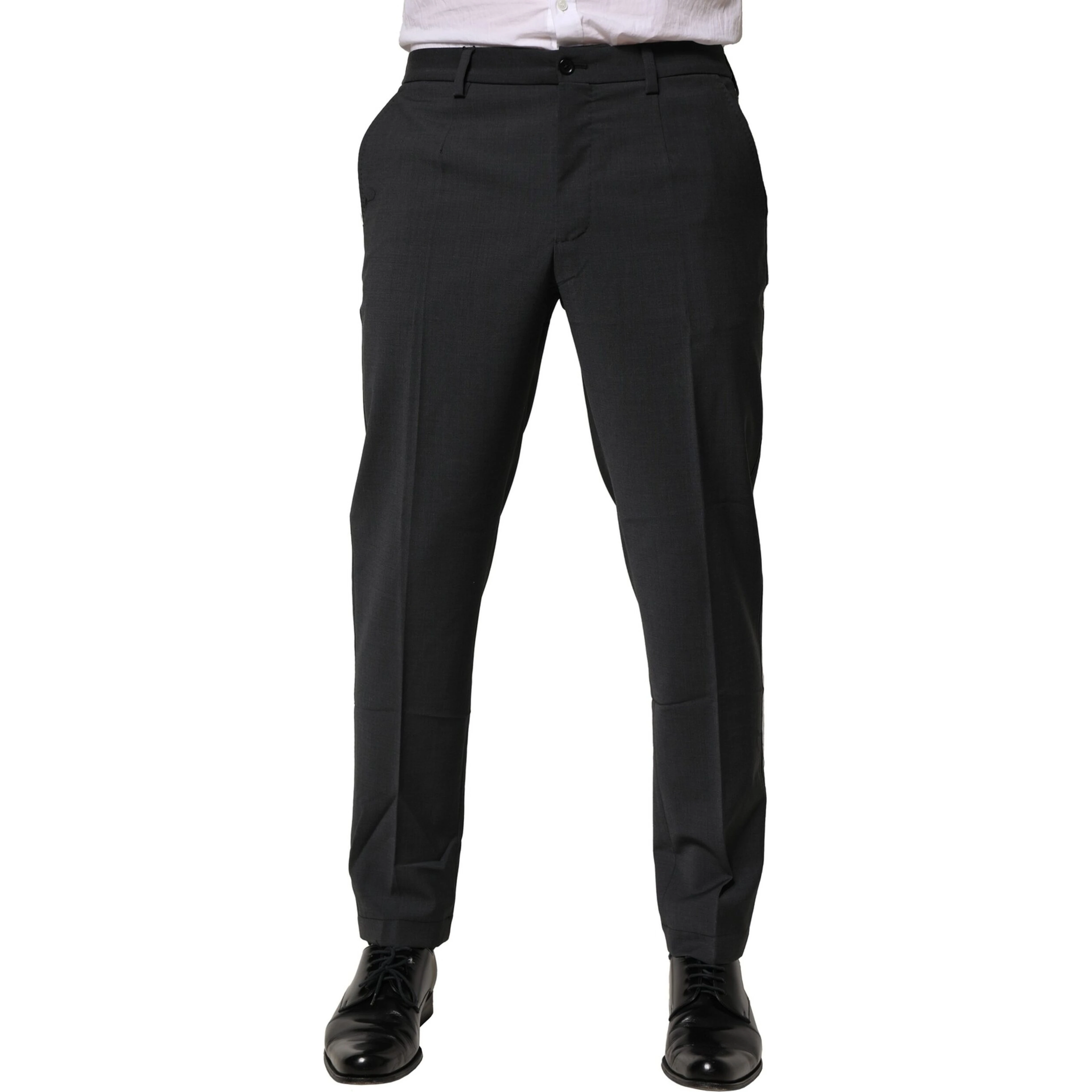 Black Wool Dress Slim Formal Pants