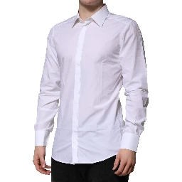 White GOLD Long Sleeves Dress Formal Shirt