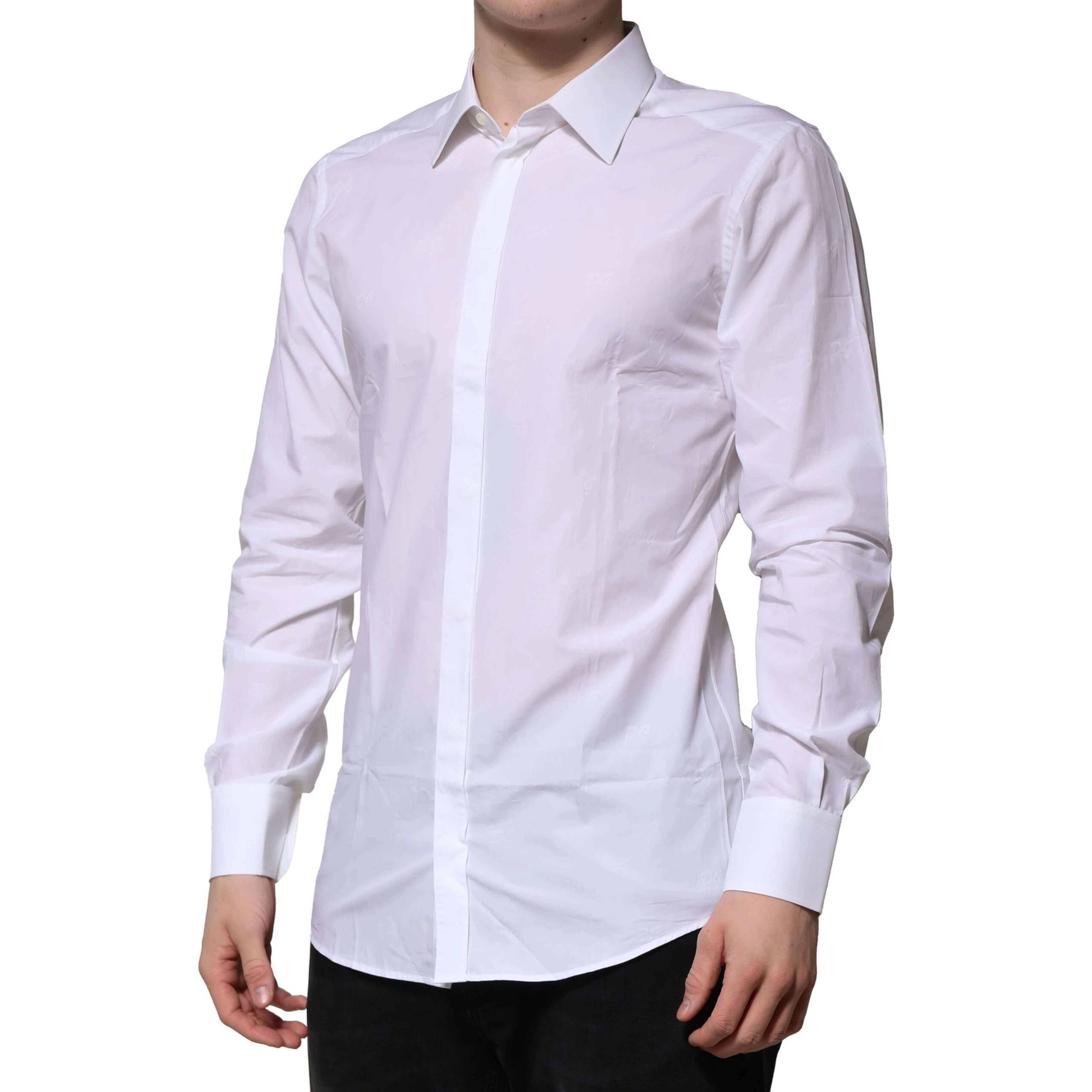 White GOLD Long Sleeves Dress Formal Shirt