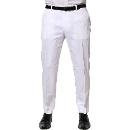 White Cotton Dress Slim Formal Pants