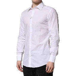 White Cotton Long Sleeves GOLD Formal Shirt