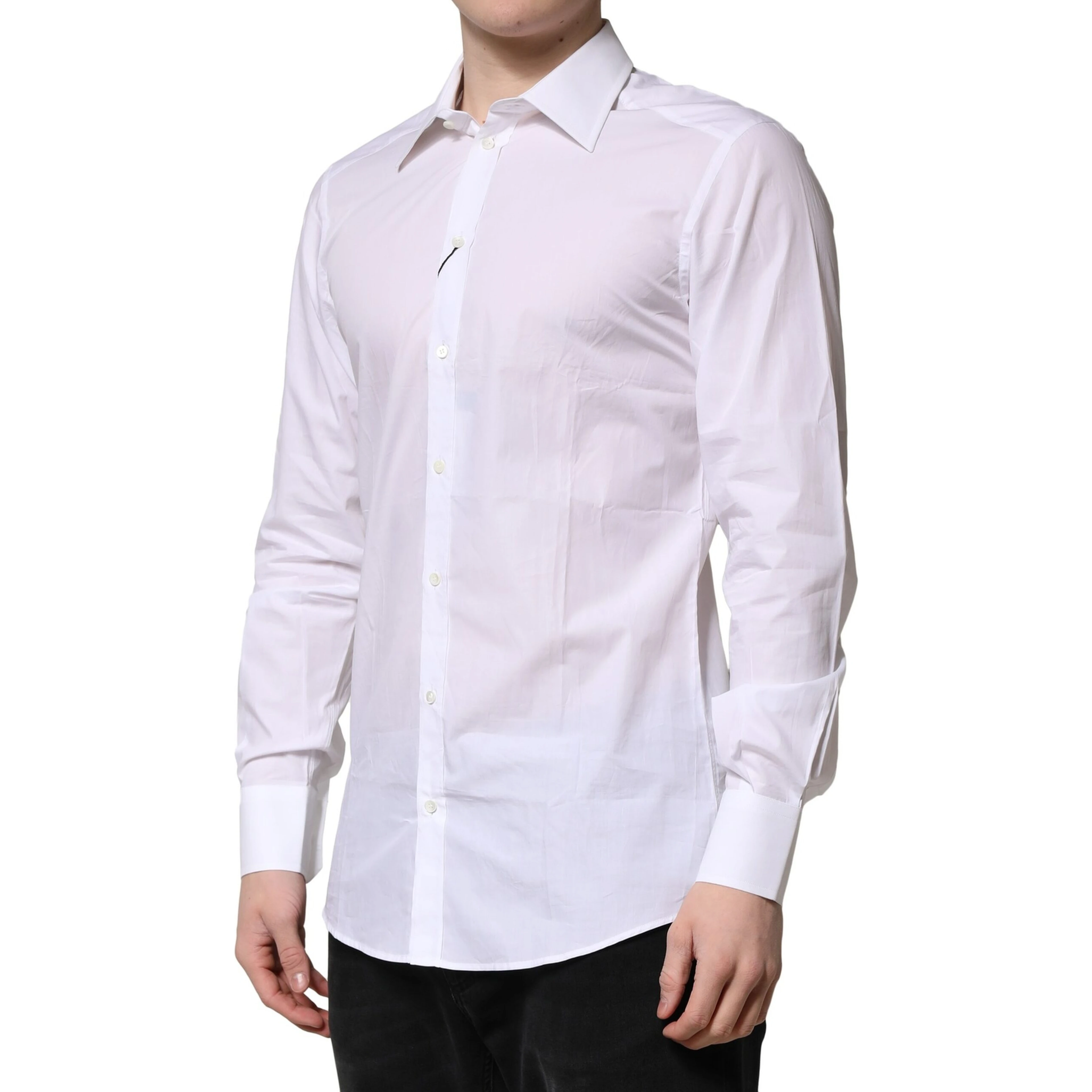 White Cotton Long Sleeves GOLD Formal Shirt