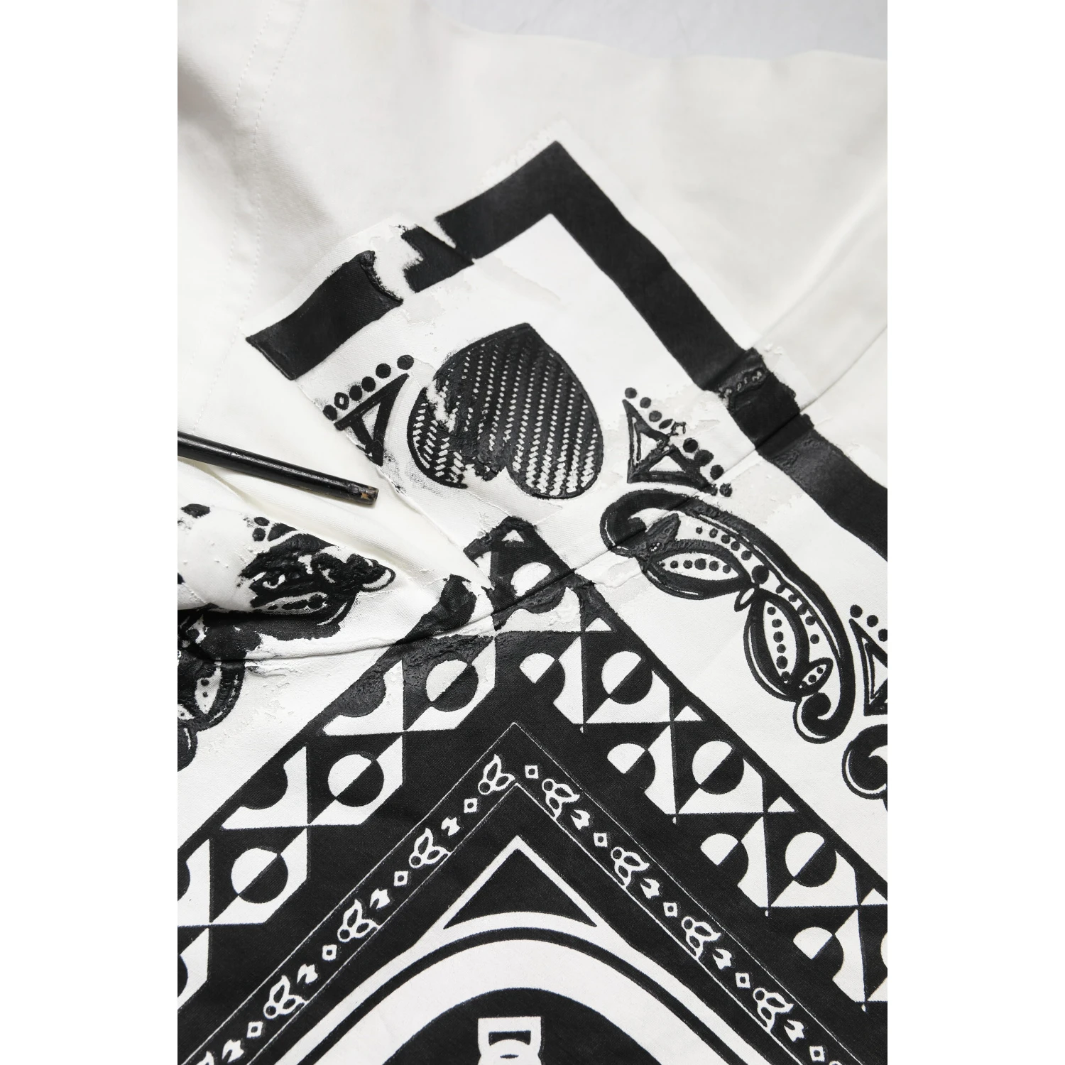 White Bandana Cotton Men Crew Neck T-shirt