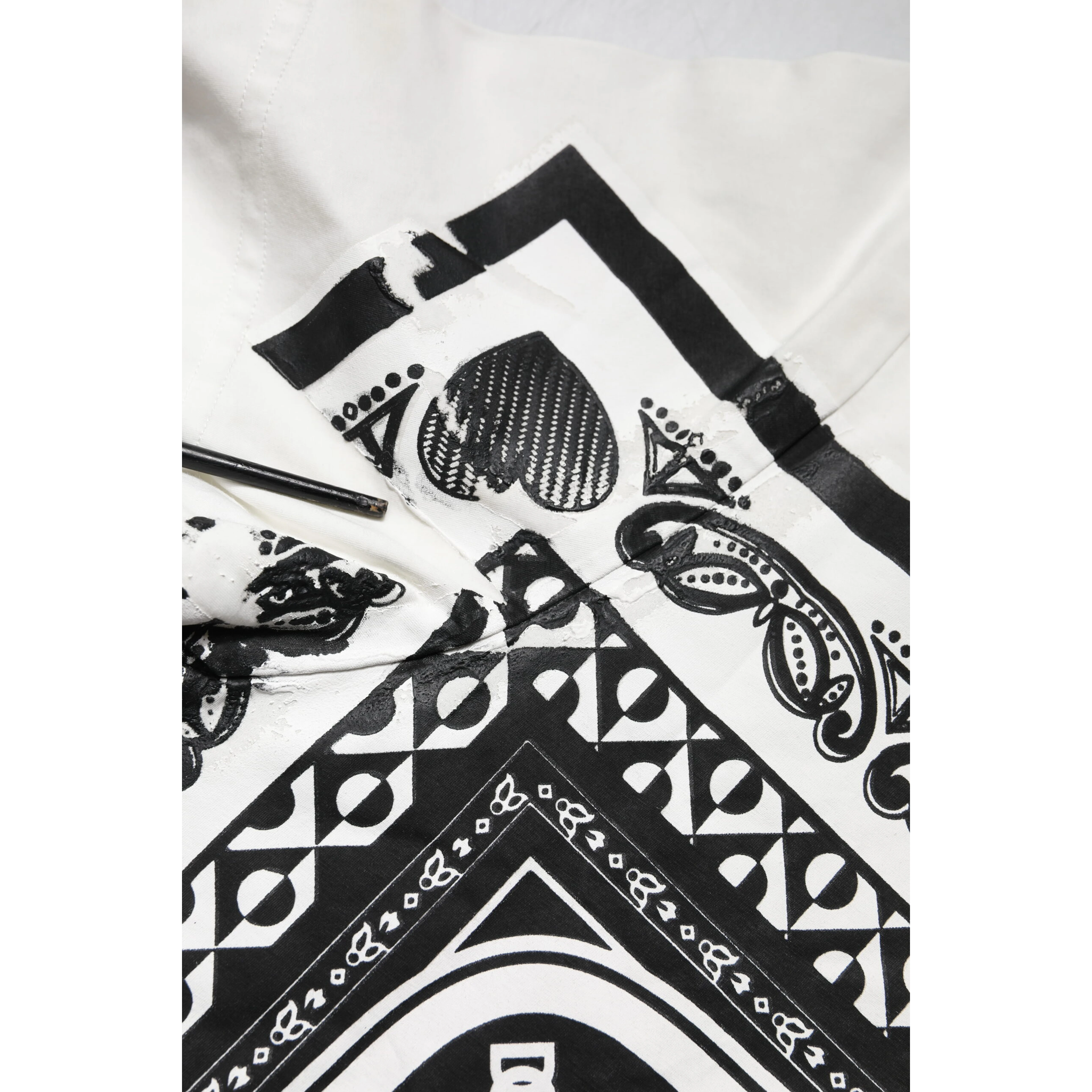 White Bandana Cotton Men Crew Neck T-shirt