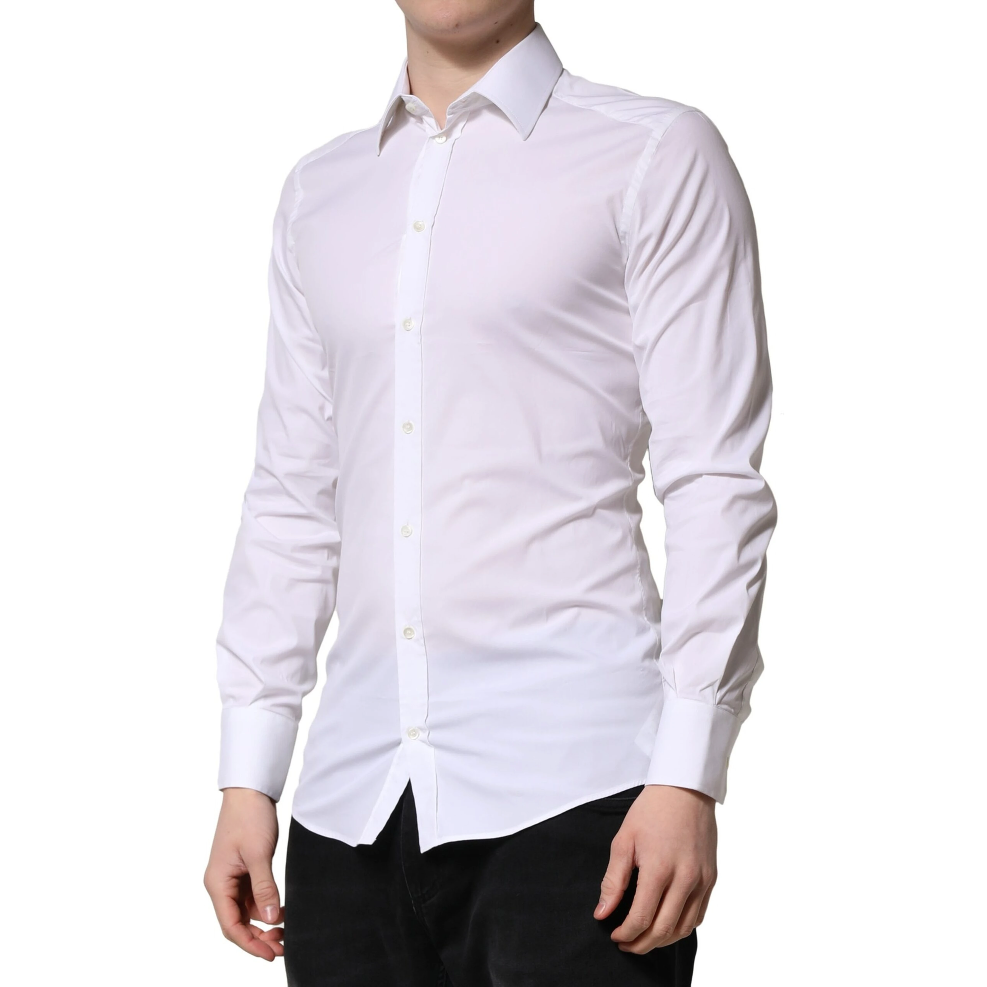 White GOLD Long Sleeves Men Dress Formal Shirt