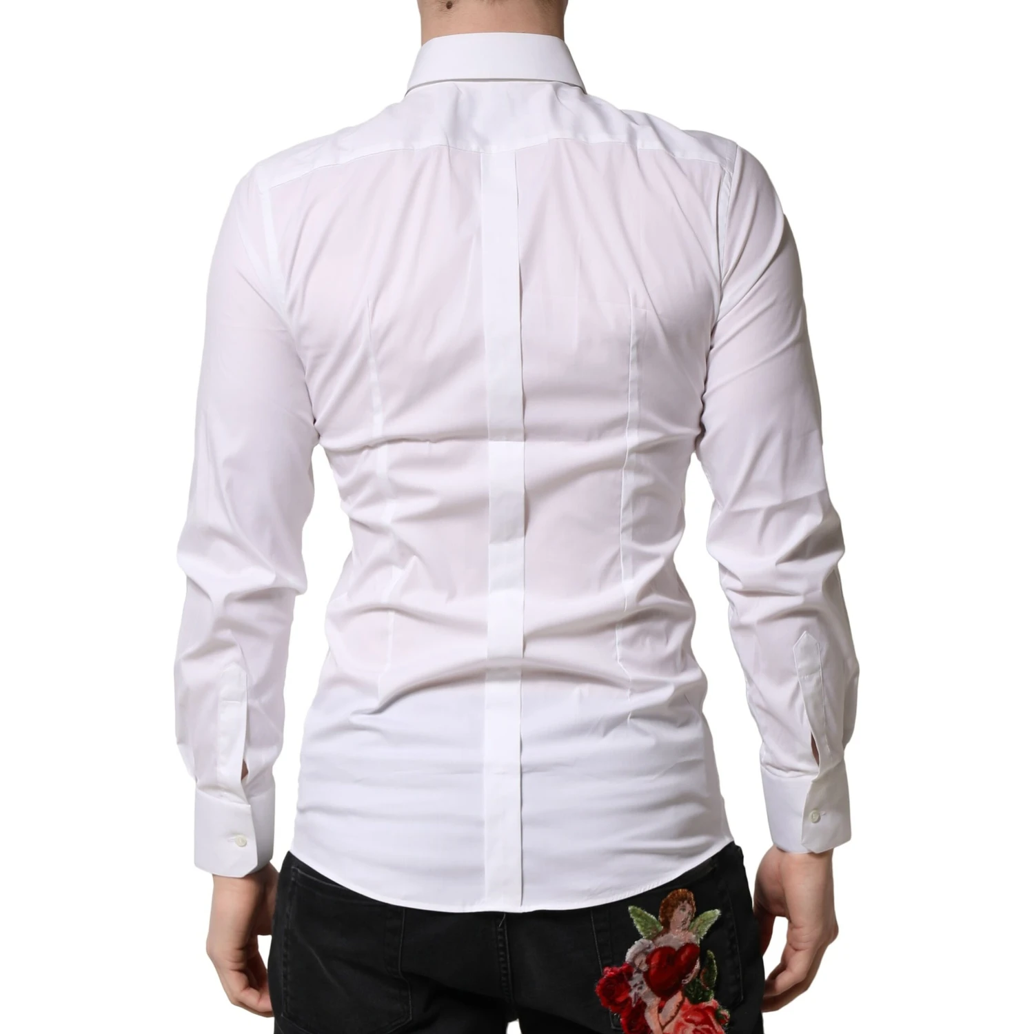 White GOLD Long Sleeves Dress Formal Shirt