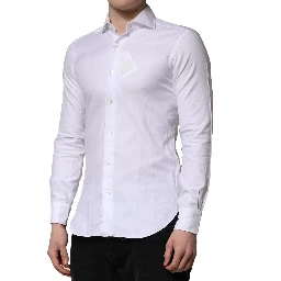 White Long Sleeves Collared Dress Formal Shirt