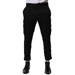 Black Cotton Dress Slim Formal Pants
