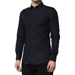 Dark Blue MARTINI Cotton Dress Formal Shirt