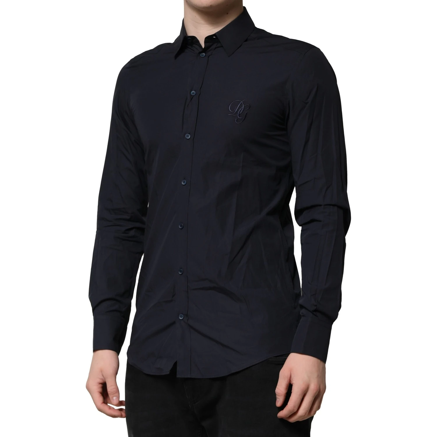 Dark Blue MARTINI Cotton Dress Formal Shirt