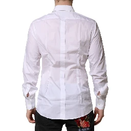 White Cotton Long Sleeves GOLD Formal Shirt